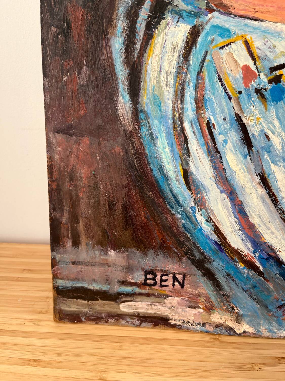 Maternity, oil on panel signed BEN