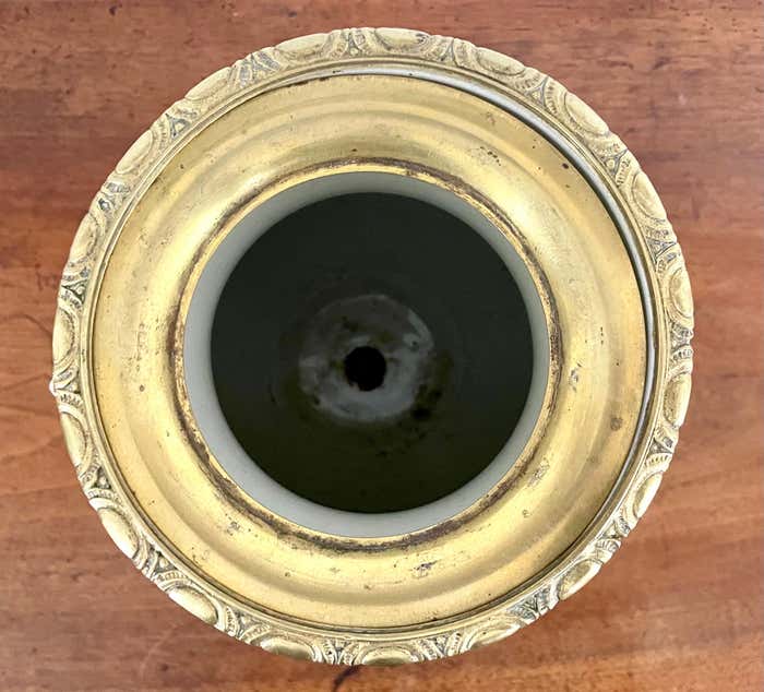 Vase and lamp foot in Chinese porcelain enamelled white cracked ivory - Qing - China XIXth