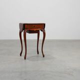 Late 19th‑Century French Louis XV Style Walnut Side Table with Drawer and S