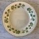 hollow dish in Digoin Sarreguemines Iron Earth model green "Geranium" late 19th century