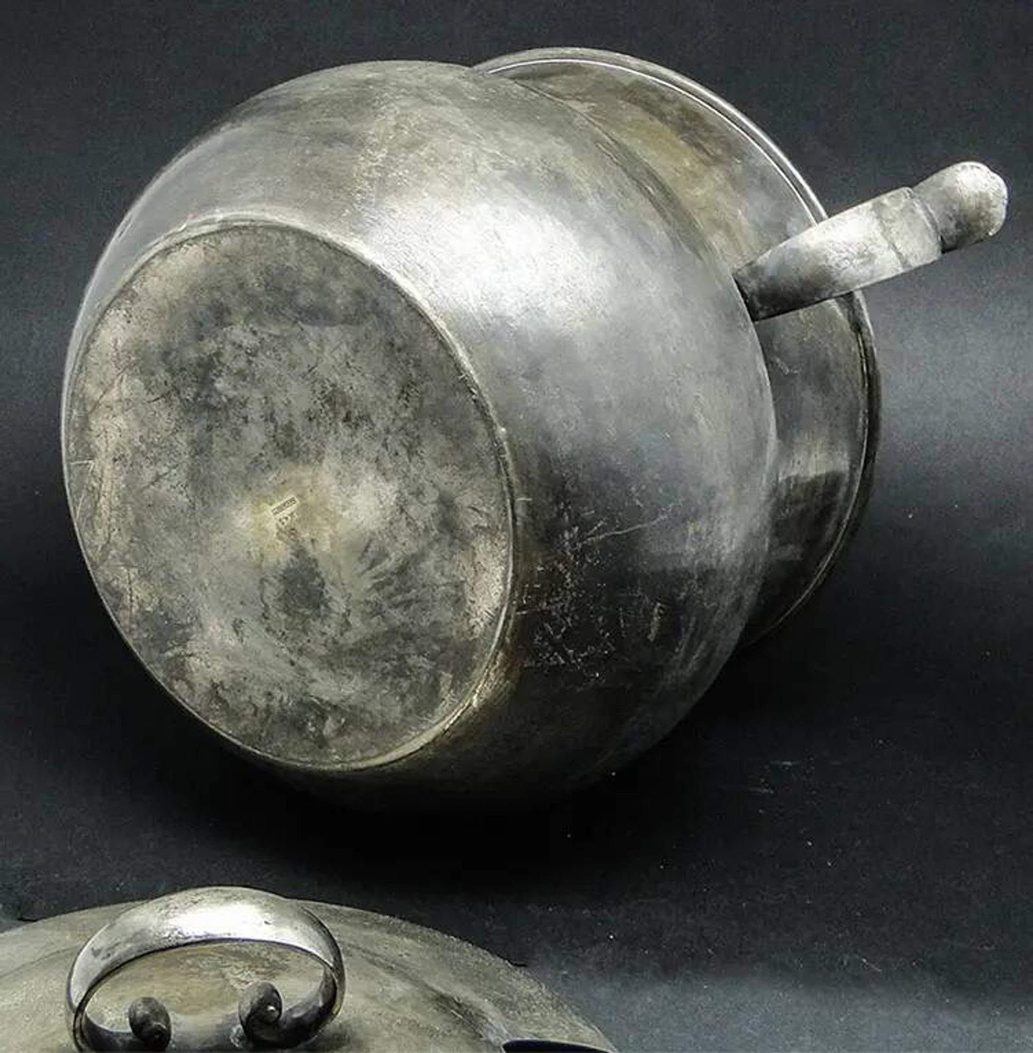Punch bowl, Art Deco, silver-plated brass, Germany, 1930s