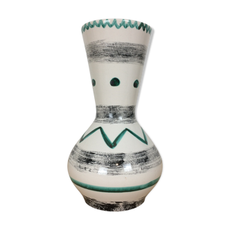 Vase céramique motifs géométriques, années 60