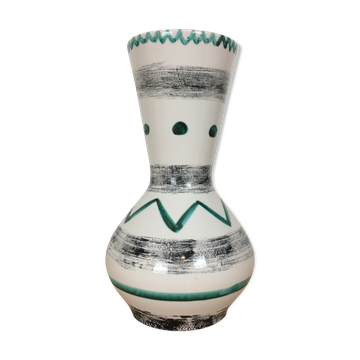 Vase céramique motifs géométriques, années 60