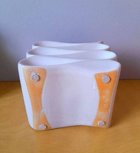 Vase / cache pot en céramique blanche