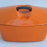 Enamelled cast iron casserole Le Creuset 4L5 designed by Raymond Loewy Vintage