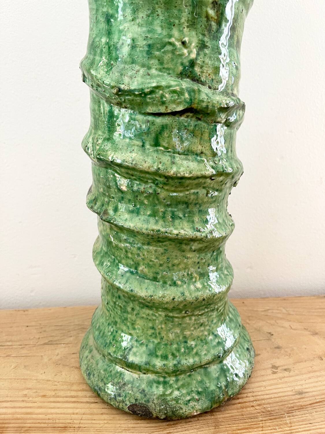 Green terracotta candle holder 60 cm