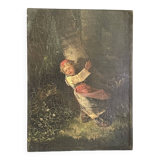 oil on panel, Red Riding Hood, unsigned, quite old-fashioned