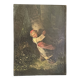 oil on panel, Red Riding Hood, unsigned, quite old-fashioned