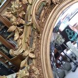 Miroir medaillon dore du xix ème siecle