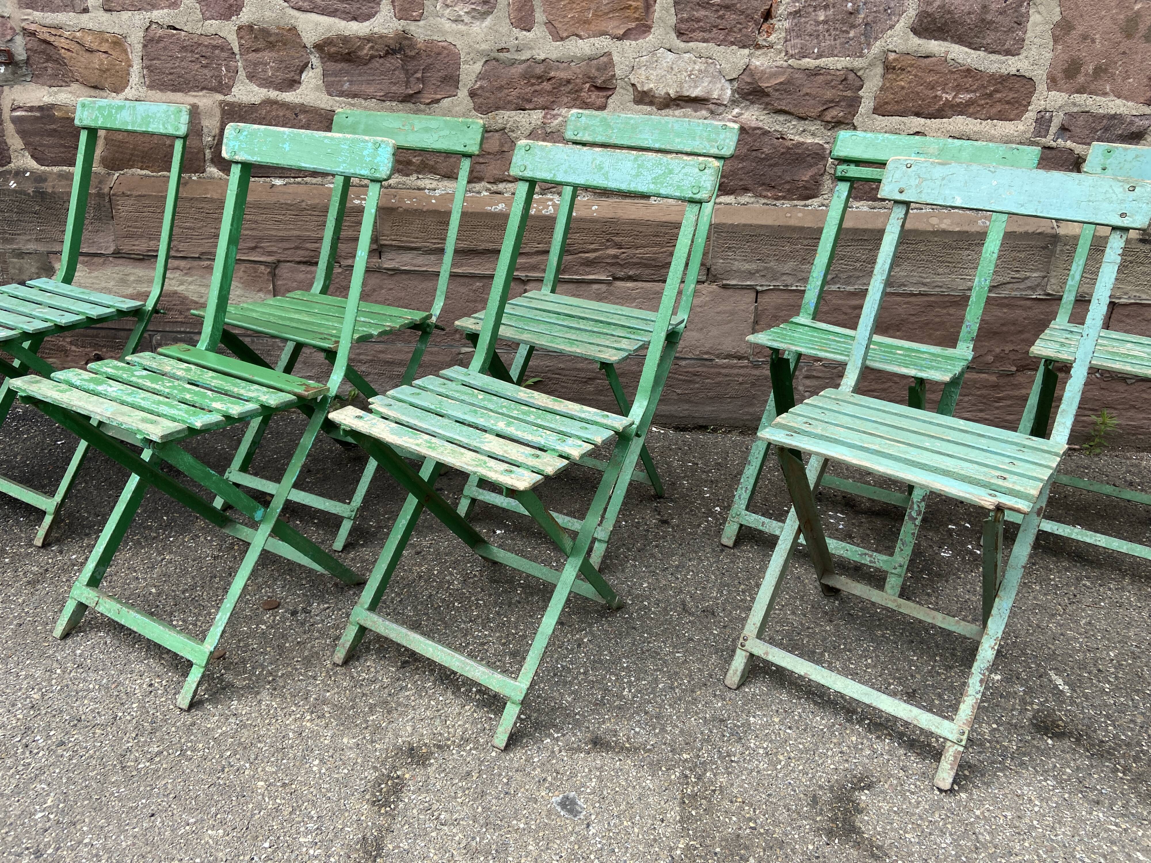 8 Chaises bistrot café terrasse pliante métal Brasserie | Selency