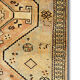 Persian Cream Tribal Runner Rug Handwoven Long Wool Carpet- 130x285cm