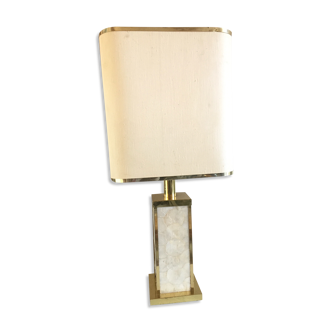 Lampe de table laiton et nacre italien 1970