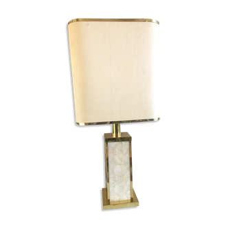 Table lamp in brass and mother-of-pearl italian design 1970