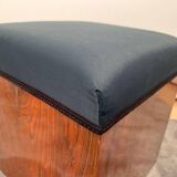 Art Deco Cubic Stool in Walnut Veneer, France, 1930s