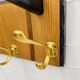 Vintage teak wall coat rack with mirror