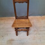 Chaise escabeau en bois massif