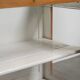 Vintage shop/museum display cabinet with shelves, doors and an opening top