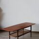 Table basse danoise double plateau en teck 1960