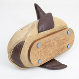 Vintage whale therapeutic toy by Renate Müller for H. Josef Leven, Sonneberg, 1960s