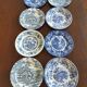 8 assiettes à dessert bleu & blanc Enoch Wood, Churchill & Lunéville