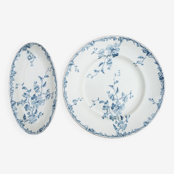 Serving plate and ravier Lunéville
