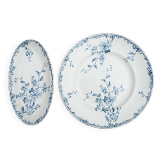 Serving plate and ravier Lunéville