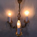 Chandelier 3 lights in bronze and grapevines
