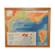 School geography map framed of 1960s