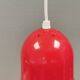 Red vintage hanging lamp made from ABC plastic. Denmark 1980s
