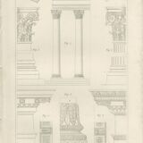 Old engraving architecture columns