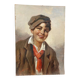Oil painting on wood, portrait of the character Athos, Renzo Brioschi (1910-2000)