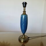 Blue and bronze crackle ceramic lamp