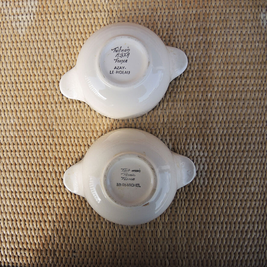 2 old Breton earthenware bowls – Pornic & MBFA