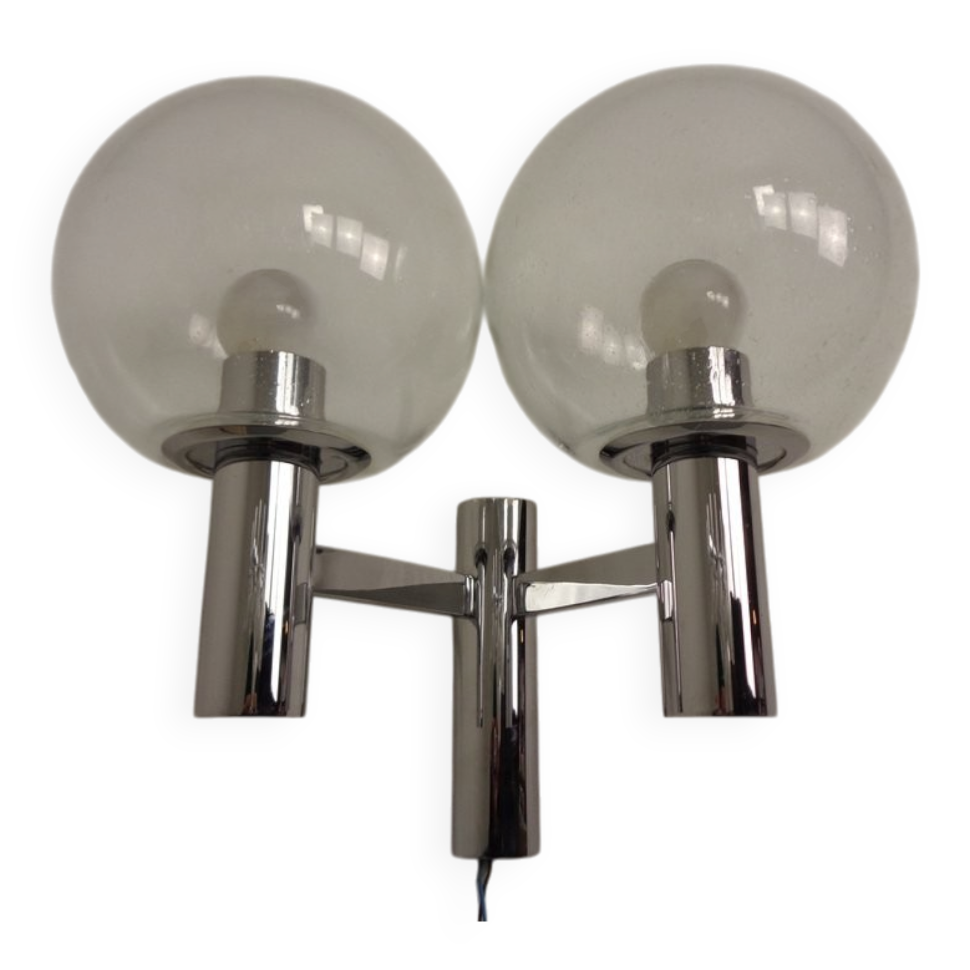 Chromed Glass Wall Lamp from OTT International, 1960s