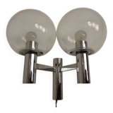 Chromed Glass Wall Lamp from OTT International, 1960s