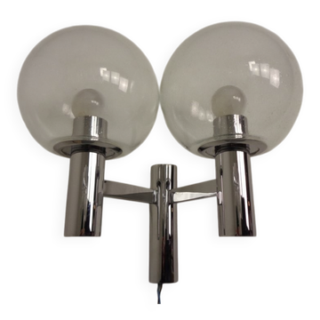 Chromed Glass Wall Lamp from OTT International, 1960s