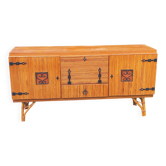 Bamboo and rattan enfilade attributed to Audoux and Minet.