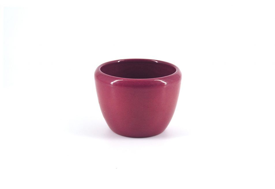 Burgundy red flower pot.