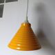 Pair of vintage egg yellow pendant lights