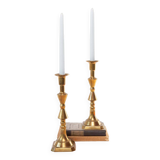 Pair of vintage Swedish candlesticks in gilded brass. 20th century