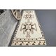 1970s Turkish Hand-Knotted Wool Cotton Beige Runner Rug 112x340