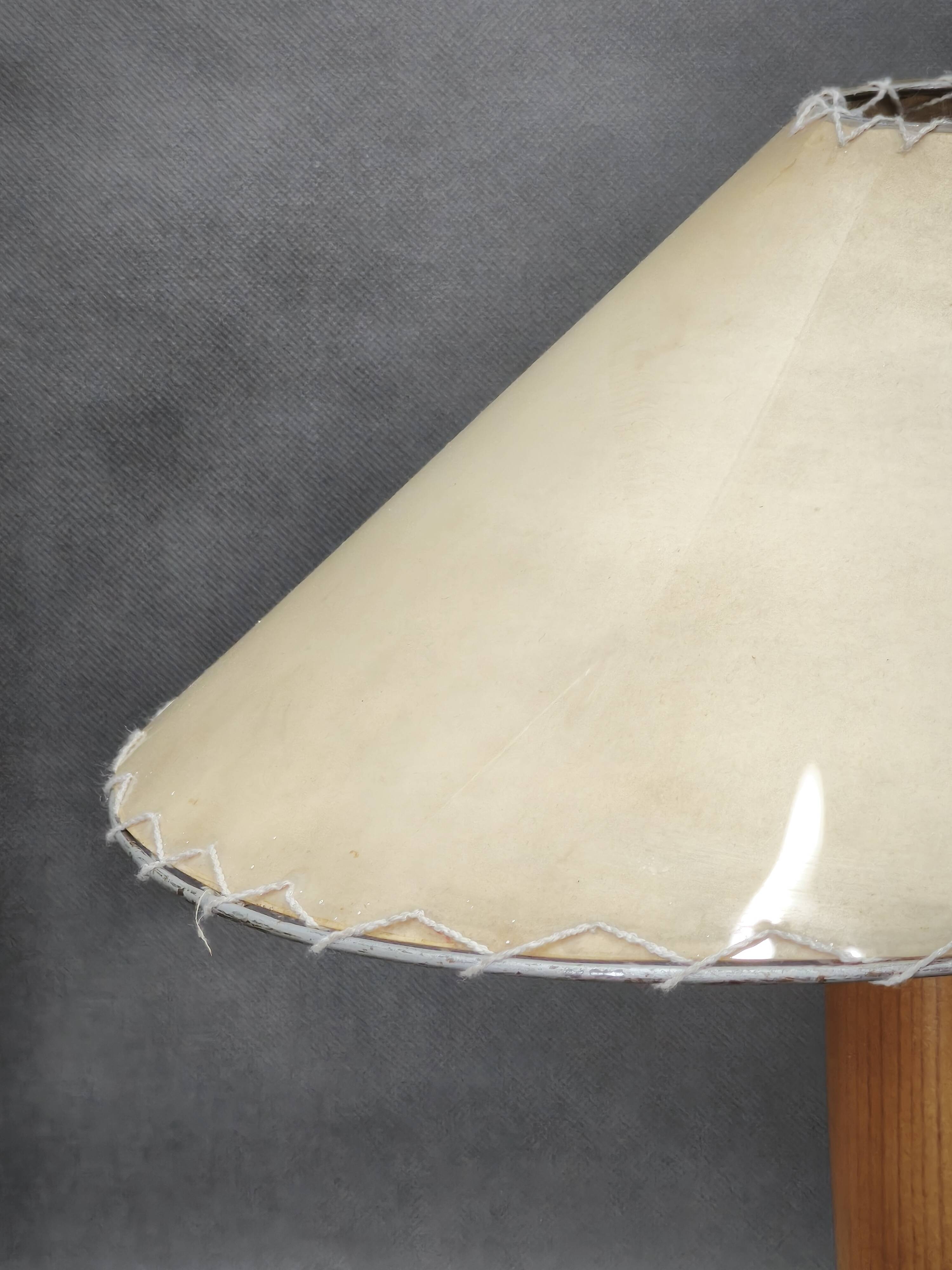 1960s Space Age Tripod Wood Table Lamp with Original Shade, Czechoslovakia