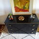 Commode noir laqué, laiton doré