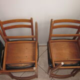 4 Scandinavian chairs teak and skai 1960