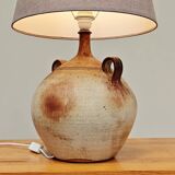 Lampe en grès céramique moderniste a deux anses  année 50