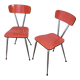 Paire de chaises en formica rouge