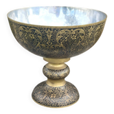 Seau à champagne en laiton avec piédestal floral orné