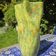 Hand enamelled handkerchief vase