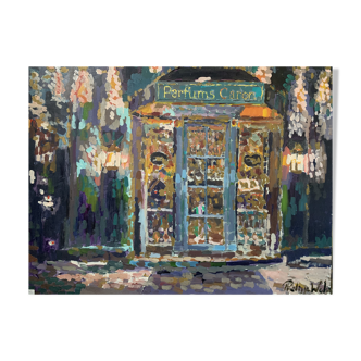 Huile sur toile "parfumerie"