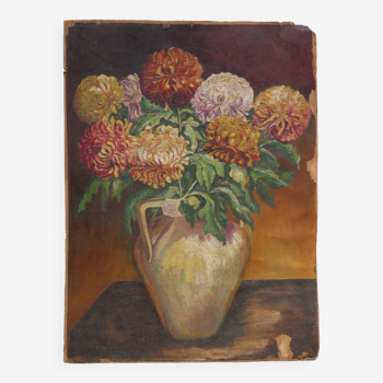 Tableau vintage, Peinture fleurs